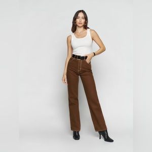 Reformation Cowboy Jeans in Brown